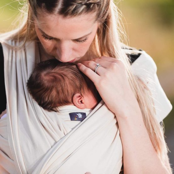 Hoppediz 5.40 m Elastic Newborn and Premature Baby Sling GOTS (Anthrazite) - Image 3