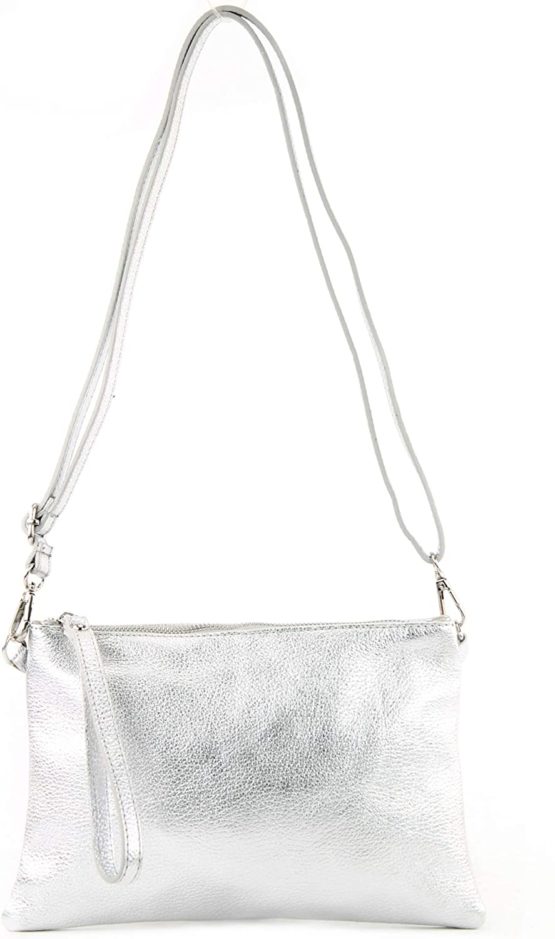 modamoda de - T186 - Italian Clutch/Shoulder Bag Leather Medium