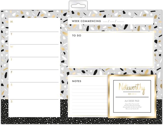 docrafts NOT 101128 A4 Noteworthy Metallic Mono Desk Pad