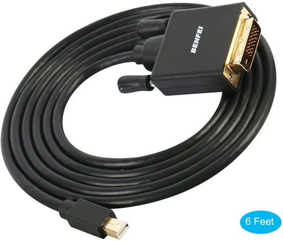 Mini Displayport to DVI Cable, BENFEI Mini DP to DVI 1.83M Cable Male to Male Gold-Plated Cord for MacBook, iMac(LG51) Surface Pro and Laptop - Image 2