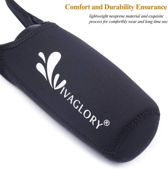 VIVAGLORY 750ml Leak proof Dog Water Bottle with Black Neoprene Bottle Holder for Walking and Hiking - Image 4