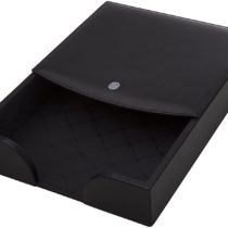 EL CASCO M718 Leather Letter Tray - Black