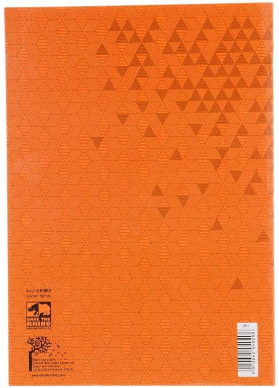 RHINO Stationery A4 Book-Keeping Book | Hardback Account Book | 32 Pages | Journal Ruling | Orange Cover - Image 3