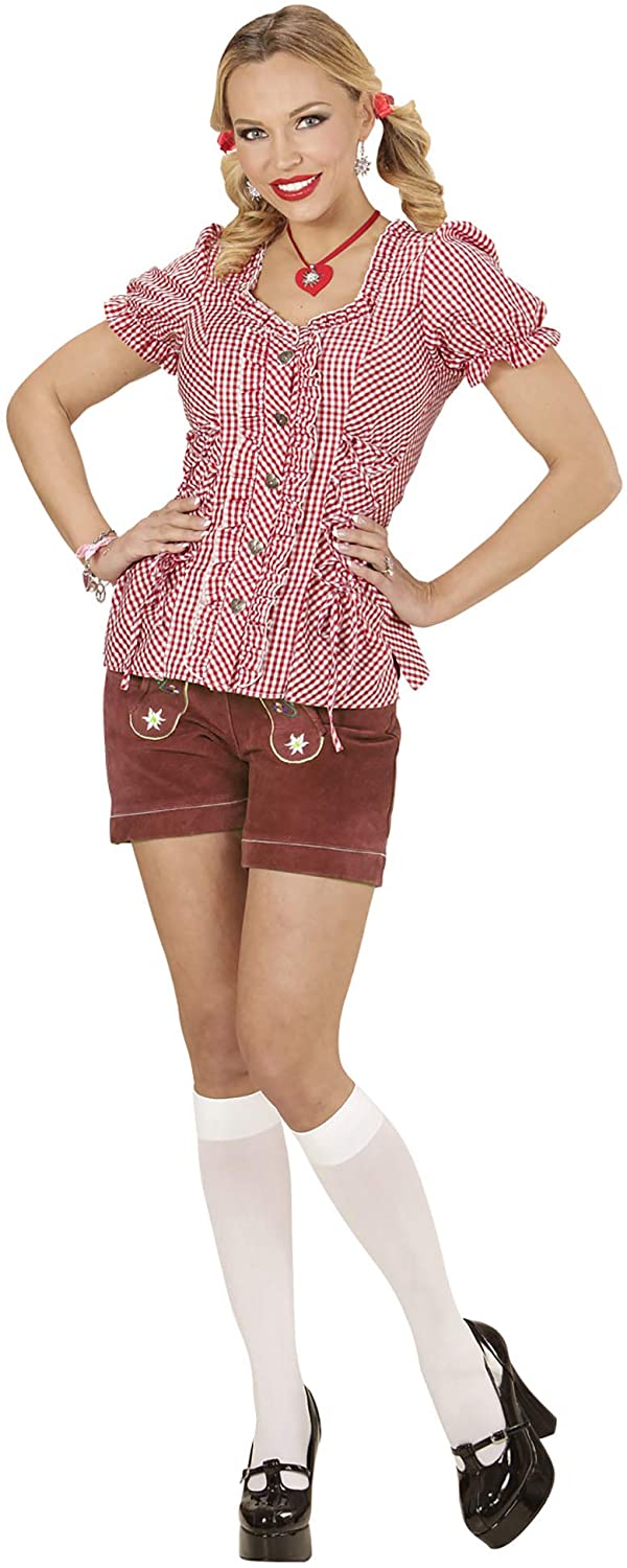 Widmann - blouse, Bavarian, traditional blouse, women's shirt, beer festival, cowgirl, sheriff, S, Red - Image 4