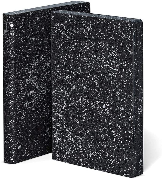 nuuna Graphic L Design Notebook, "Milky Way, Smooth Bonded Leather Coloured Edging