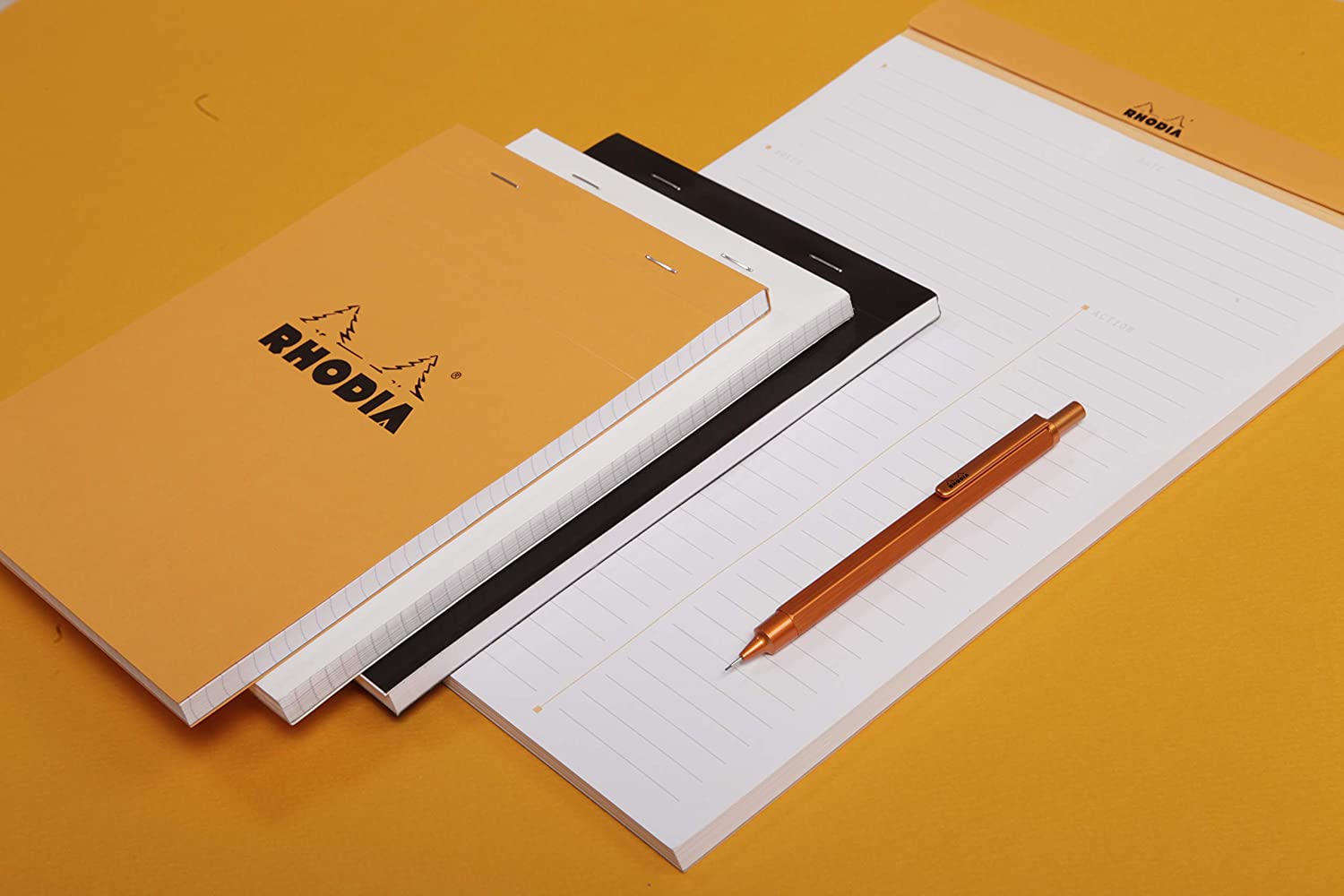 RHODIA 164009C, Stapled Notepad Meeting N°16 Black, A5, Pre-Printed Date/Notes/Action, 80 Detachable Sheets - Image 4