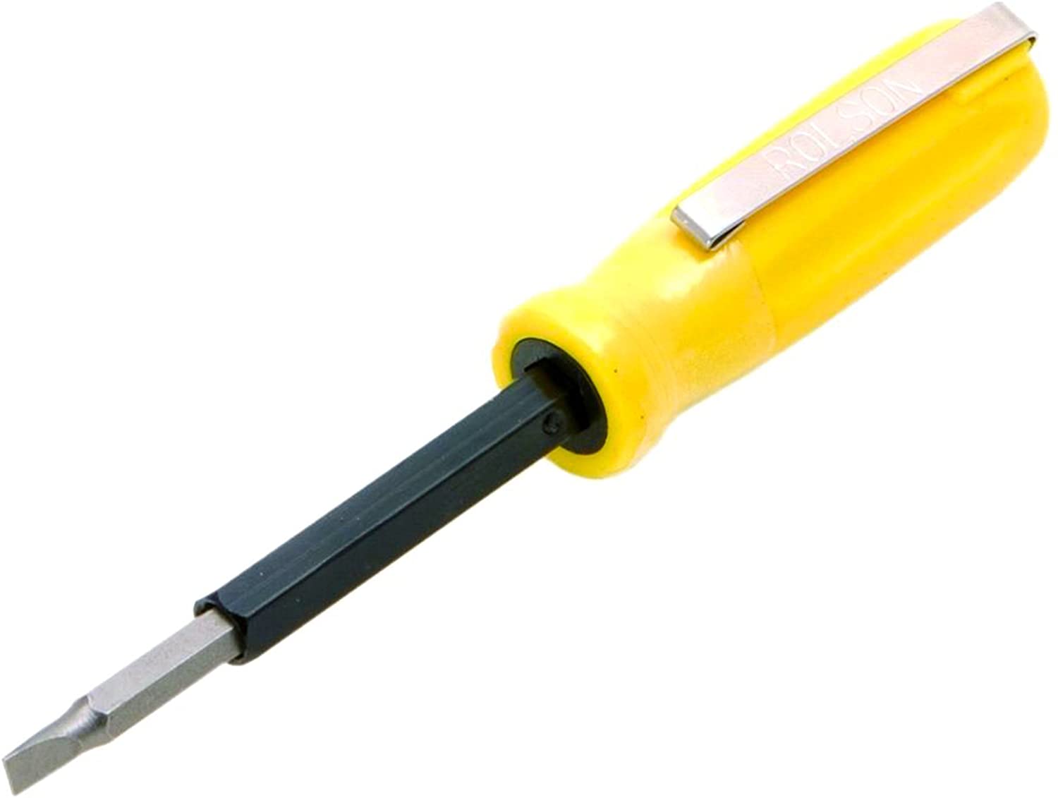 Rolson 28404 4-in-1 Pocket Screwdriver, Yellow, 1 - Pack