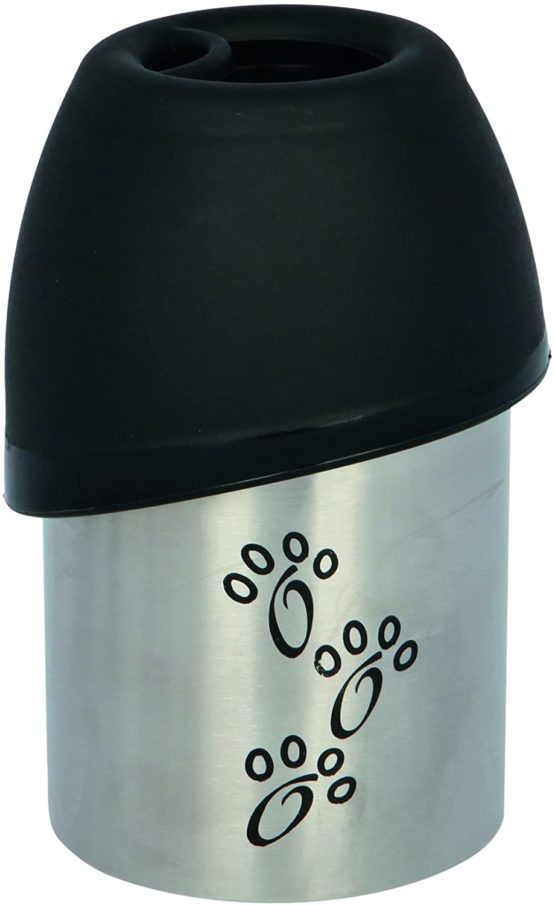 Trixie Stainless Steel/Plastic Bottle with Bowl, 300 ml, Assorted Color