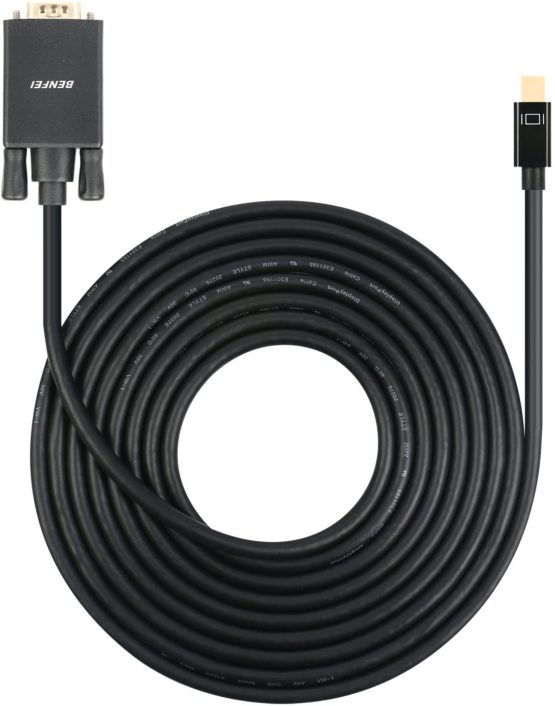 Mini DisplayPort to VGA 3M Cable, Benfei Mini Dp Display Port to VGA Cable Male to Male Gold-Plated Cord for MacBook, iMac(LG51) Surface Pro Dock - Image 2
