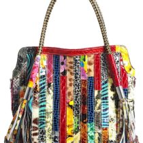 Women’s Multicolor Boston Bag Genuine Leather Colorful Large Tote Handbag Purse