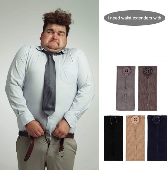 Waist Extender Adjustable Non Elastic Buttons Extenders Set with 2 Buttonholes for Suit Trouser Skirt Jeans Pant for Men Women 5 Pieces - Image 3