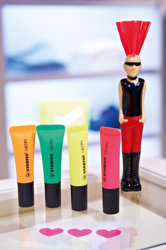 Highlighter - STABILO NEON Pack of 4 Assorted Colours - Image 2