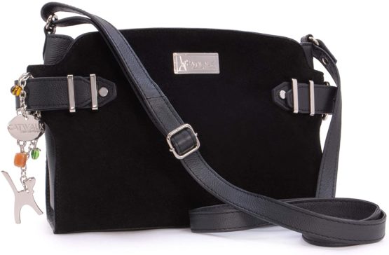 Catwalk Collection Handbags - Genuine Leather - Shoulder Bag For Women - Crossbody Midi Bag - Fits Kindle or Tablet - Smooth Leather and Suede - AMANDA