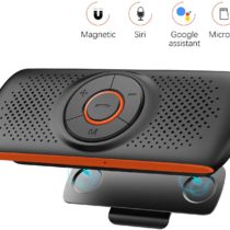 NETVIP Bluetooth Car Speakerphone Sun Visor Bluetooth 4.2 Handsfree Car Kit Audio Speakerphone TF Music Player Wireless Sun Visor Player Multifunction Stereo Music Speaker Dual Link Connectivity