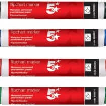 5 Star Flipchart Marker Pen Water-based Line Width 2 mm Assorted [Pack of 4]