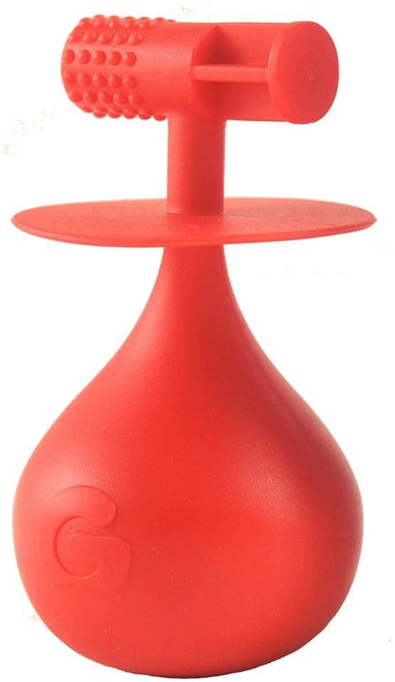 Gummee Baby Teething Toy Pain Relief Molar Mallet Teether With a Wobble Rattle Base. Age 12m + BPA Free. Gel Applicator. Designed for back teeth cutting.