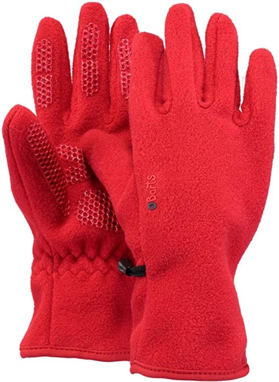 Barts Unisex Baby Fleece Kids Gloves, Red (Rosso 5), One size