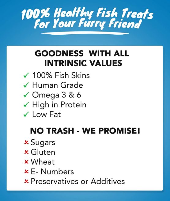 SKIPPER'S Dry Fish Skin Jerky Cubes -100% Natural Gently Air Dried Fish For Dogs Treats, Good for the Health, High in Protein and Grain Free - Popular Dog Treats (Cube size Small, 1Kg Pack) - Image 3