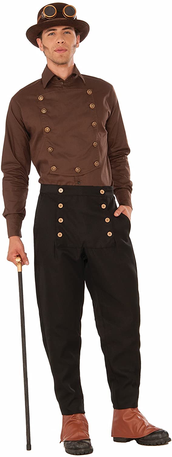 Forum Novelties X76370 Steampunk Shirt, Mens, Solid, Brown, 42-Inch - Image 3