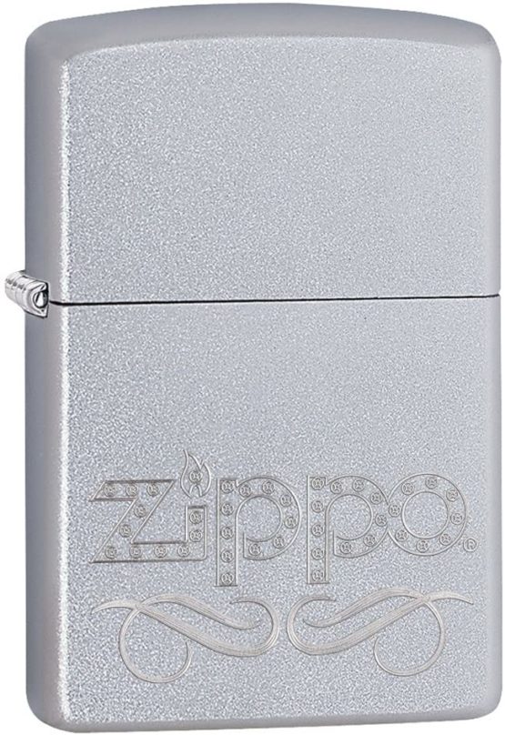 Zippo Scroll Lighter - Satin Chrome