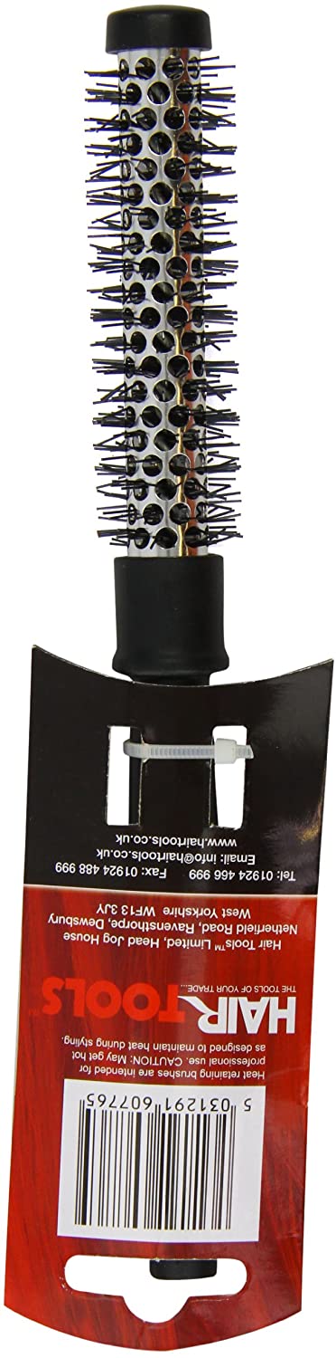 Head Jog Heat Retainer Hair Brush. Black & Silver Styling Round Hairbrush With Metal Barrel For Fast Drying. Round Vent Brush for Styling Blow Drying - Image 2