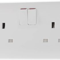 BG Electrical 822DP-01 Double Switched Power Socket, White Moulded, 13 Amp
