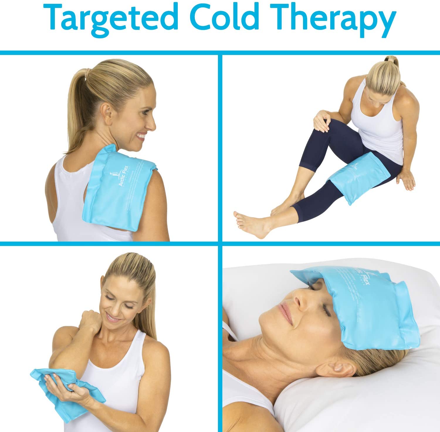 Arctic Flex Reusable Gel Ice Pack, Cold Therapy Ice Bag, Medical Freezer Pad, Hot/Heated Compress Wrap for Knee Shoulder - Image 2