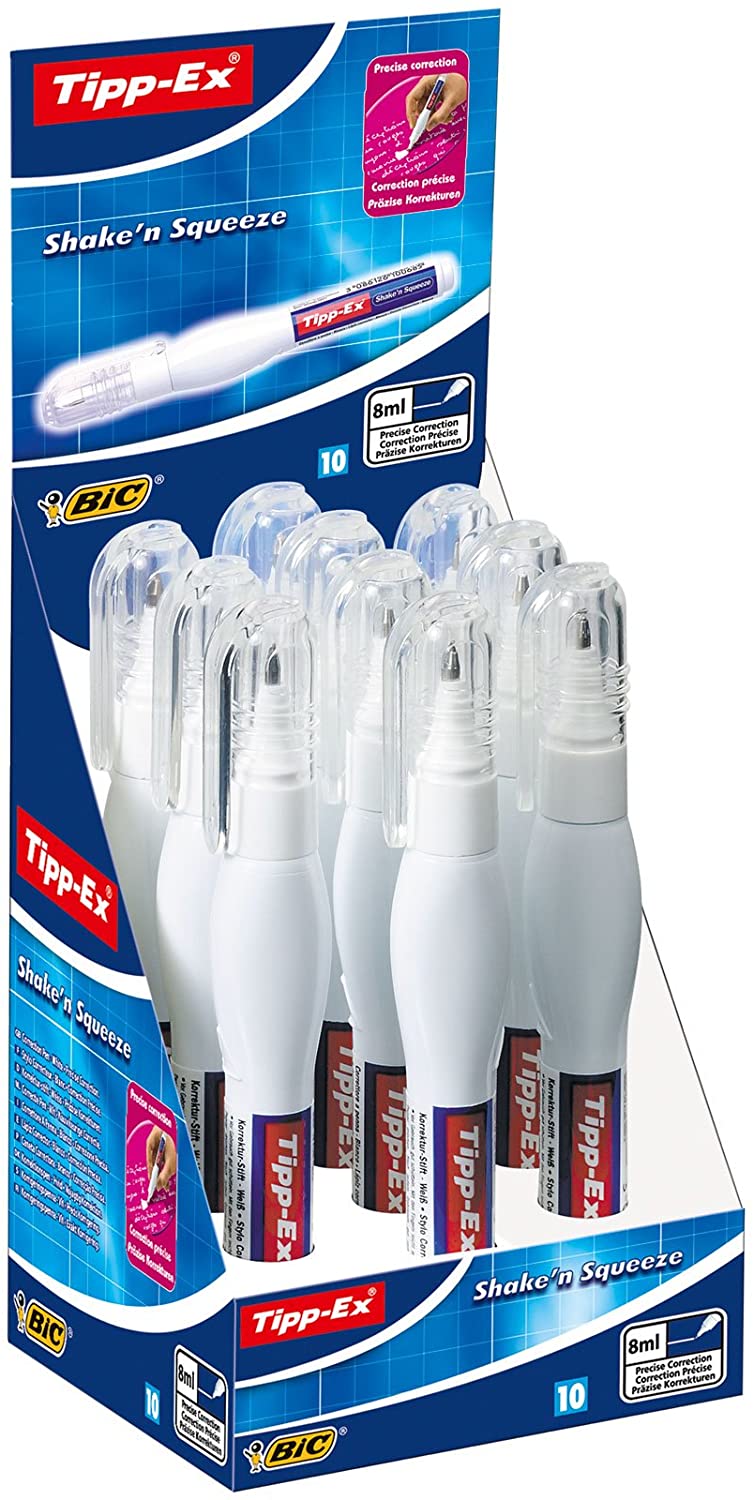Tipp-Ex Shake'n Squeeze Correction Pens – 8 ml, Box of 10