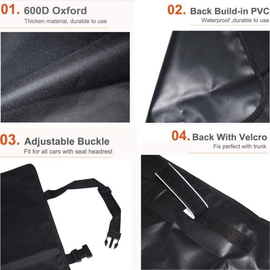 WeFine Car Boot Liner for Dogs Universal Waterproof Car Boot Cover with Bumper Flap Fits Cars, 4x4, Estate, Trucks, Hatchback, SUV (Long, Black) - Image 2