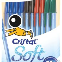 BIC Cristal Soft Ball Pens - Pack of 10 - Assorted Colours - Medium Point (1.2 mm) - Smooth Writing and Long-Lasting Ink