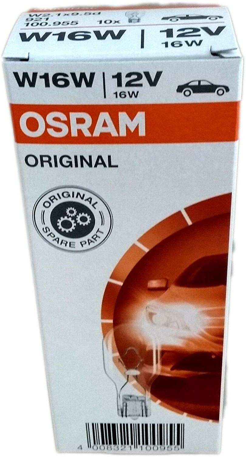 Osram 921 Original Lamps with Glass Wedge Bases, 12 V, 16 W, Set of 10, orange, 39 - Image 3