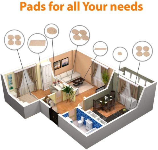 Furniture Pads Floor Protectors X-PROTECTOR 235 PCS - Felt Pads for Chair Legs - Premium Furniture Felt Pads for Furniture Feet - Huge Quantity Floor Protector Pads - Protect Your Wood Floors! (Beige) - Image 3