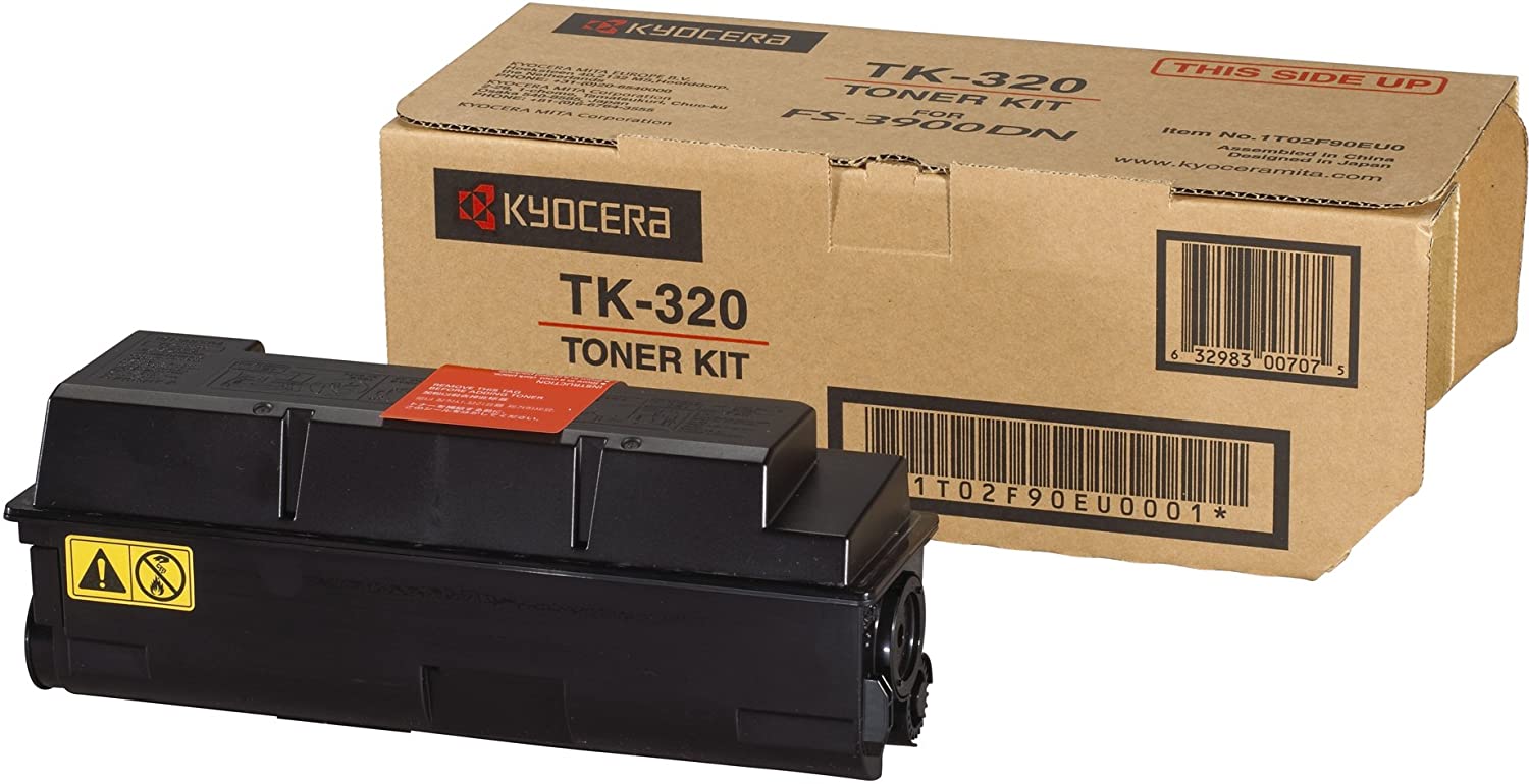 Kyocera TK-320K Toner Black, Original Premium Cartdrige 1T02F90EUC. Compatible ECOSYS FS-3900DN, FS-4000DN
