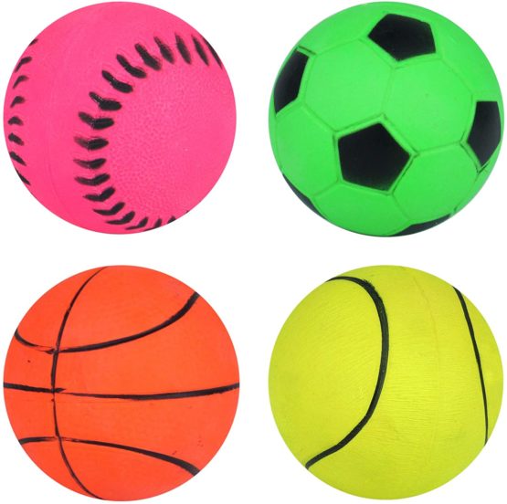 Assorted Sports Pattern Hard Sponge Rubber Hi-Bounce Balls - Pack Of 12 - REFERENCE PBF149