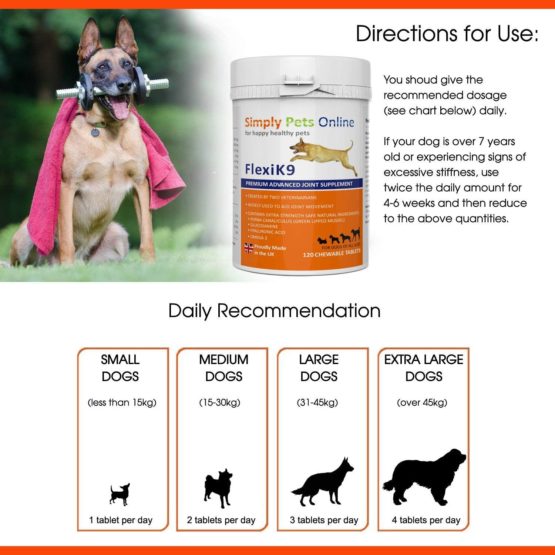 FlexiK9 Dog Joint Supplement - UK Veterinarian Formulated - Extra Green Lipped Mussel, Glucosamine, Vitamins - 120 Chewable Tablets - Image 3