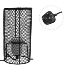 E27 Pet Ceramic Heating Lamp Heater Holder Reptile Infrared Heat Bulb Holder with Anti-hot Bracket for Lizard Turtle(UK Plug)