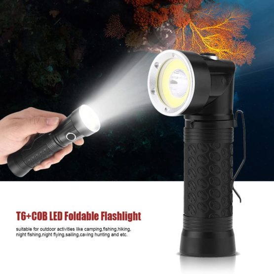 Fdit T6 + COB LED Torch Portable Folding Magnetic Tail Inspection Auto Repair Camping Emergency Socialme-EU - Image 4