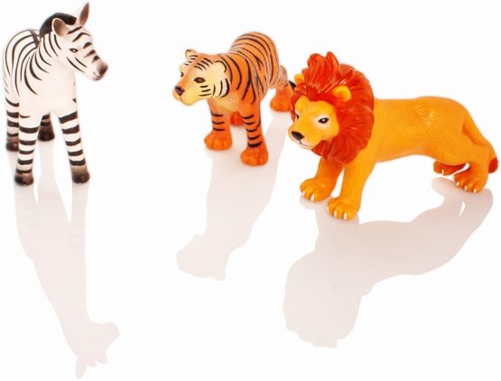 Learning Minds Set of 8 Jumbo Jungle Animal Figures - Zoo Animals For 1, 2, 3 Year Olds - Toy Animals For Kids Age 18 Months + - Image 3