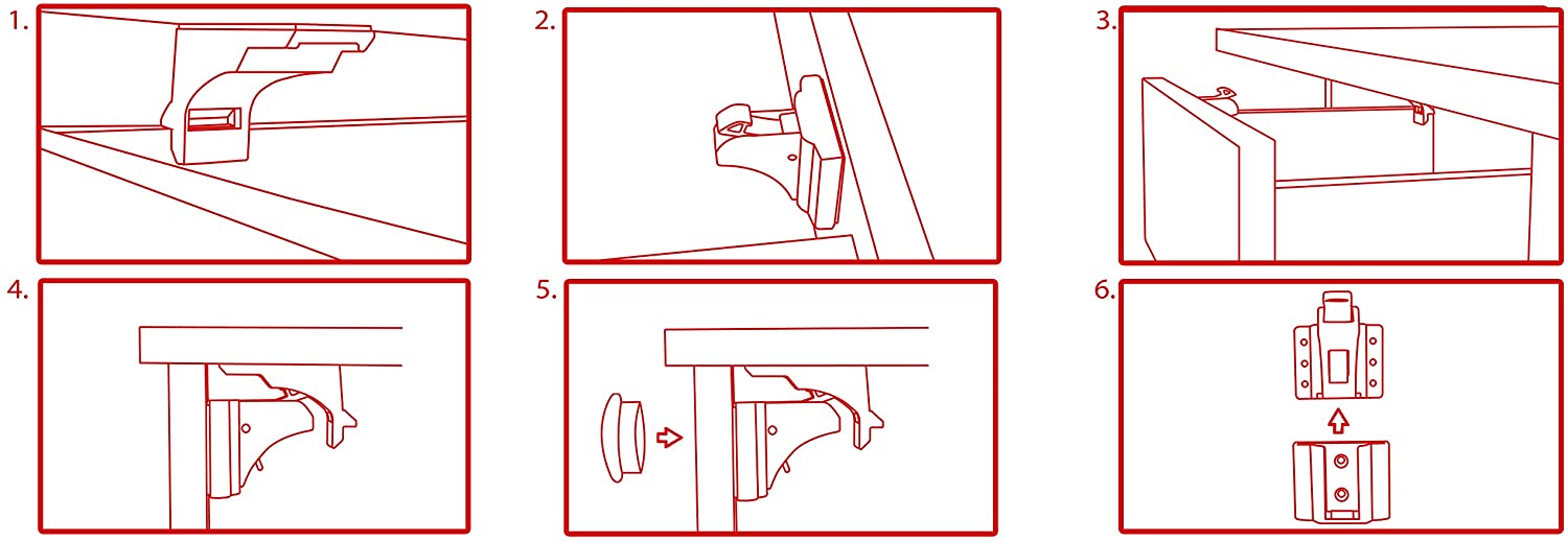 Callowesse Magnetic Cupboard & Drawer Locks - Pack of 4 Locks and 1 Key, White - Image 3