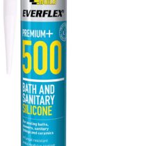 Everbuild Everflex 500 Bath and Sanitary Silicone, Anti-Fungal Silicone Sealant, Grey, 295 ml