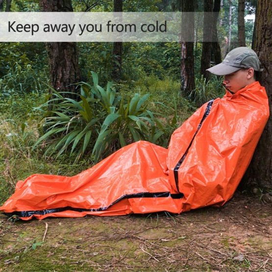 Dilwe Emergency Sleeping Bag, Lightweight Windproof Folding Camping Sleep Sack for Outdoor Survival Emergency - Image 3