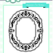 Creative Expressions Vivian's Royal Wreath-Pre Cut Rubber Stamp, Grey, 9.7 x 11.6