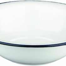 IBILI Wash Blanca Bowl 32 cm of Enamelled Steel, White/Blue, 32 x 32 x 9 cm