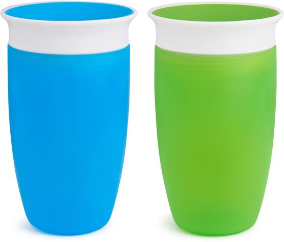 Munchkin Miracle 360 Sippy Cup, Green/Blue, 10 Ounce, 2 Count