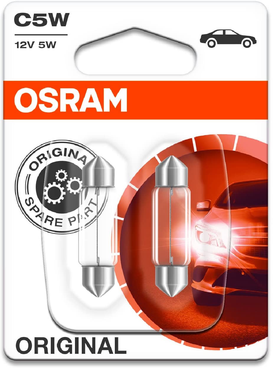 Osram 2 x 6418-02B ORIGINAL LINE C5W (239) 5W 12V CLEAR, Yellow, Yellow