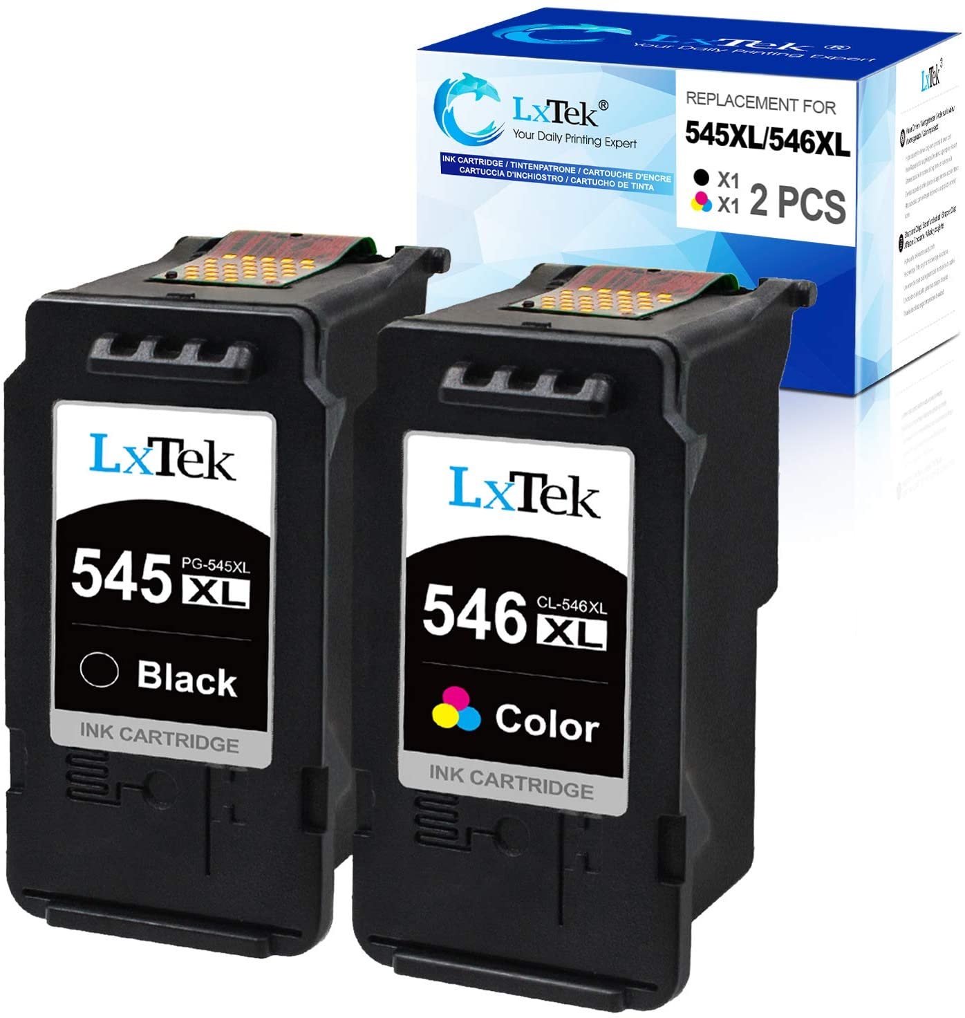 LxTek PG-545XL CL-546XL Ink Cartridges Replacement for Canon 545XL 546XL for PIXMA TR4551 PIXMA MG2550 PIXMA MG2550S PIXMA TS3150 TS3350 TS3351 TS3450 TS3452 TR4650 (Black Colour