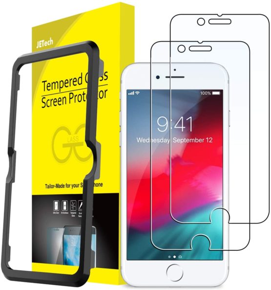 JETech Screen Protector for iPhone SE 2020, iPhone 8 iPhone 7 iPhone 6s iPhone 6 Tempered Glass Film, 2-Pack