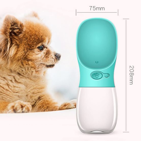 Dog Water Bottle, Portable Dogs Travel Water Bottle, Pets Feeder for Pet Walking Travelling Drinking (12 oz, Blue) - Image 3