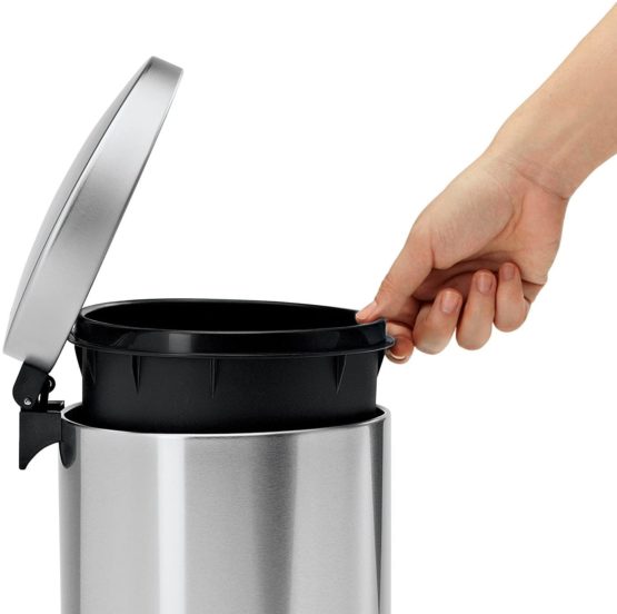 simplehuman CW1834CB 6L Semi-Round Pedal Bin, Brushed Stainless Steel, W 22.6cm x H 34.5cm x D 23.6cm - Image 3