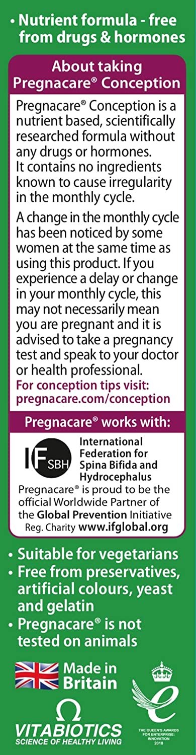 Pregnacare Fertility, Conception for Women and Support During Conception, 84 Tablets, 30 count (Pack of 1) - Image 3